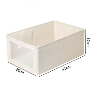 Cotton Wardrobe Organizers and Storage <b>Bins</b> with Clear Window Foldable Durable Multifunction Space-Saving for Clothing Jeans - Product Image 6