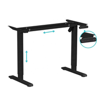 Cadre de bureau assis-debout électrique à moteur unique avec design ergonomique moderne, réglable en hauteur, mobilier convertible pour bureau à domicile