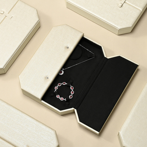 Caja de Regalo para Joyería con Logotipo Personalizado FANXI, Caja de Joyería de Piel Sintética para Anillos, Pulseras, Aretes, Collares, Caja de Joyería para Boda - Product Image 4