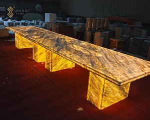 Yushi tùy chỉnh đèn nền màu xanh pha lê đá cẩm thạch bảng sang trọng nhà mờ Azul Cielo bảng - Product Image 6