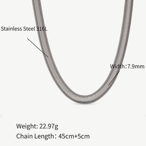 316L Chris April เครื่องประดับสร้อยคอโซ่รูปแฉกแนวตั้งแบบกลับด้านได้ทำจากสเตนเลสสตีลชุบทอง - Product Image 2