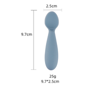 Leatchliving Reusable Easy Grasp Silicone Fat Handle Baby Feeding Spoon