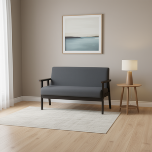Bahamas 45 en Gris Oscuro, Sofá de Dos Plazas de Tela Estilo Moderno de Mediados de Siglo para Sala de Estar - Product Image 2