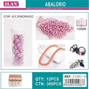 Perline ILAN Abalorio da 10 mm rosa per la creazione di gioielli, confezione da 12 pezzi - Product Image 3