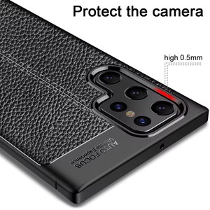 Funda de teléfono a prueba de golpes de silicona con textura de cuero de lujo al por mayor para Samsung <span class=keywords><strong>Galaxy</strong></span> S21 S22 Ultra 5G S23 + S24 Ultra A32 A53 A52 - Product Image 3