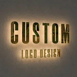 Tanda Bisnis Logam Kustom Toko Luar Ruangan Tanda Salon Depan Tanda Backlit Tanda Logo Luar Ruangan