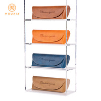Boîte de rangement pour lunettes en cuir PU compacte, faite à la main, grand format, résistante aux chutes, étui portable pour lunettes