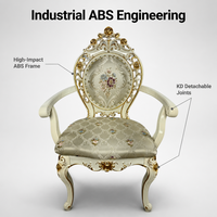 Chaise de salle à manger européenne en ABS, conception démontable, surface peinte, dossier rembourré, fabrication sur mesure