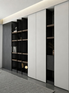 <span class=keywords><strong>Armoire</strong></span> de chambre à coucher moderne et élégante avec portes sans poignées et éclairage intégré pour un design d'intérieur contemporain - Product Image 1