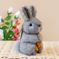 Peluche réaliste Lapin Angora Miyoni Gris Aurora - Détails Réalistes - Compagnie Chérie - 7,5 Pouces