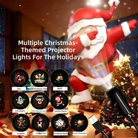 Projecteur d'étoiles lumineux de Noël, alimenté par USB, bras flexible rotatif à 360°, 10 motifs, lampe de nuit, décoration de chambre, cadeau de vacances