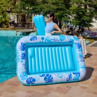 Flotador Inflable para Piscina, 4 en 1, Cama Flotante para Broncearse
