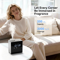 Diffuseur d'arômes intelligent avec contrôle par application, diffuseur d'huiles essentielles en aluminium avec capteur de température et d'humidité, atomisation à froid sans eau
