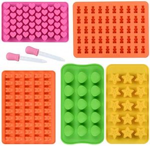 Moldes de Silicona para Chocolate y Dulces, Moldes de Hielo de Silicona Personalizados Antiadherentes con Formas de Corazones y Estrellas - Product Image 5