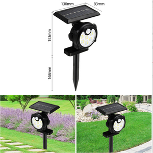 Lampe murale solaire extérieure étanche avec détecteur de mouvement IP65 pour jardin, allée, cour, éclairage de rue, style à brancher - Product Image 5