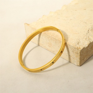 High End Jewelry Stainless Steel rainbow Zircon Charm Evil Eye <b>Bangles</b> <b>Bracelets</b> for Women - Product Image 5