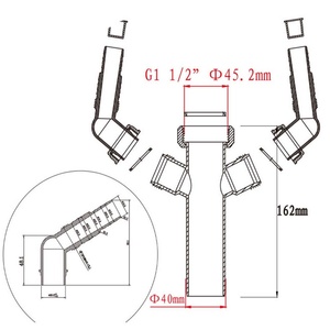 45.2 mm to 40 mm Bathroom <b>Sink</b> Fitting for Y-Shaped <b>Strainer</b> Connector Anti Ador Bathroom Pipe Adapter 3-Way PVC Fitting - Product Image 2