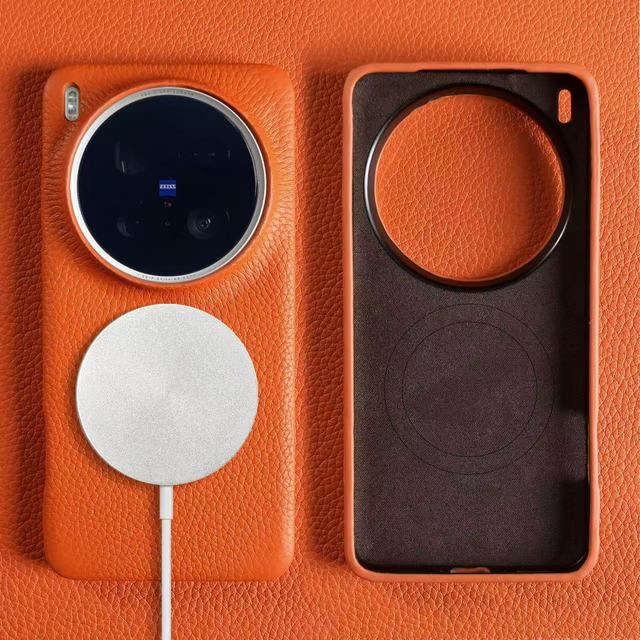 Genuine Leather for Mate 70Pro Plus Phone Case Litchi Pattern Magnetic Ring Holder Shockproof Full Coverage Ins Style Phone