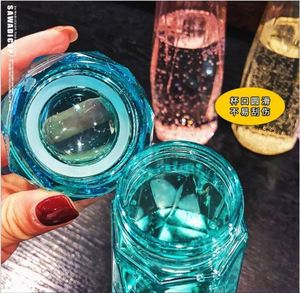 Bouteille d'eau sport en verre cristal coloré écologique 400-500ml avec couvercle diamant à vis, compatible micro-ondes et lave-vaisselle - Product Image 4
