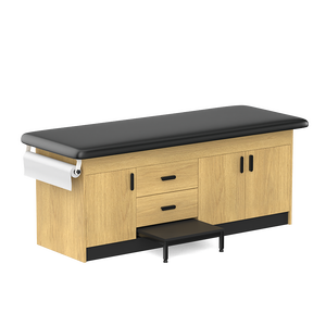 Giường khám bệnh bằng gỗ cổ điển có thể điều chỉnh, kiểu tủ, 2 ngăn kéo, 3 cánh cửa, bàn điều trị khám chữa bệnh, bệnh viện, phòng khám, trị liệu cổ điển - Product Image 6