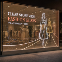 Écran LED transparent pour vitrine de boutique de mode, affichage LED personnalisé sur verre