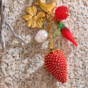 Llavero de Moda con Forma de Estrella de Mar, <span class=keywords><strong>Pimiento</strong></span>, Mariquita, Fresa y Corazón, Accesorios para Bolsos de Mujer, Regalo de Verano - Product Image 3