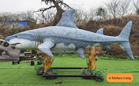 Statue de requin blanc animatronique géant Vente d'usine pour la décoration du parc océanique