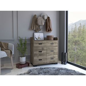 Commode à 5 tiroirs Edgemont en brun foncé, meubles élégants pour le rangement de la chambre - Product Image 1