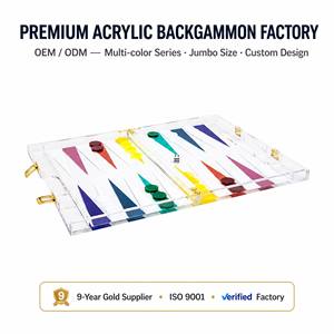 Juego de Backgammon Acrílico, Diseño Rectangular Moderno, Juego de Mesa para Fiestas Familiares - Product Image 1