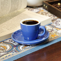 Tasse à expresso en porcelaine de couleur bleue, tasse et soucoupe à expresso en céramique Logo personnalisé Acceptable 50ml