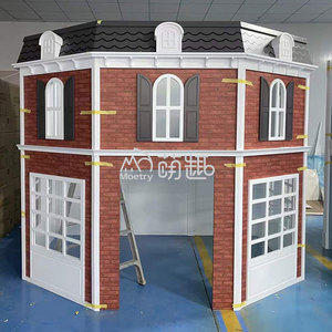Casetta in Legno per Giochi di Ruolo Personalizzata Moetry, Grande Casa a Due Piani per Parco Giochi Interno, <span class=keywords><strong>Città</strong></span> delle Bambole Kidzania - Product Image 4