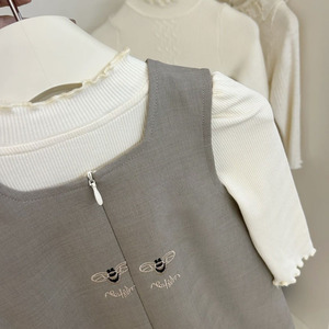 Conjunto de Ropa de Lujo para Bebés Niñas de 80-130 cm, Vestido de Manga Larga, Leggings sin Mangas, Boutique, 3 Piezas, Invierno - Product Image 3