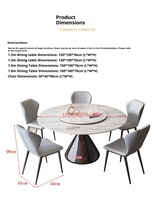 Table de salle à manger légère en pierre de luxe Combinaison de chaises Table tournante moderne simple en marbre pour mobilier d'extérieur