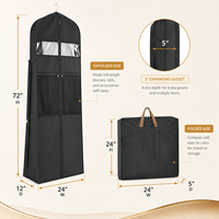 Housse de transport pliable personnalisée pour robe de mariée, sac de rangement non tissé pour costume avec fenêtre transparente et poche à chaussures