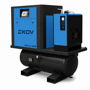 Compresor de Aire de Tornillo Portátil Industrial Monofásico de 220V, 7.5kW, 10HP, Pequeño y Silencioso, con Secador y Tanque, Certificado CE, para Uso en Automóviles - Product Image 1