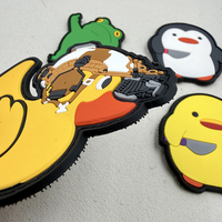 Patch en PVC souple personnalisé en forme de canard jaune, badge animal mignon, style tactique, patch moral auto-agrippant pour sacs, vêtements et équipements