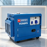 Générateur diesel silencieux 5000W, démarrage électrique portable, refroidissement par air, groupe électrogène de secours domestique, AVR, grand réservoir de carburant de 15L, 230V 50/60Hz