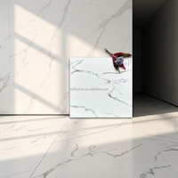 Carreaux de sol en porcelaine brillante blanc Carrare 60x60cm 24x24 au meilleur prix pour salons et salles à manger