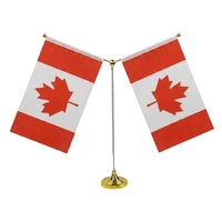 Drapeau de bureau national du Canada en polyester et acrylique, double face, imprimé par transfert thermique, imperméable, pour regarder les matchs de football/soccer