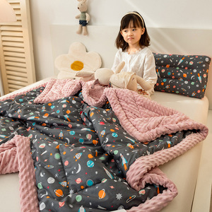 100*150 cm tamaño personalizado aceptable dibujos animados impreso bebé tipos cómodo edredón Manta con tela de algodón Fuzz - Product Image 5