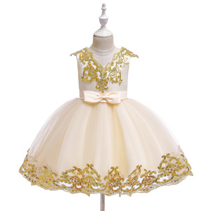 Vestido de princesa rojo para niños, disfraz de niña de las flores con cuello en V y tul, corte en A, para niños pequeños y niñas - Product Image 2