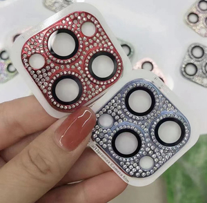 Nuova <span class=keywords><strong>Protezione</strong></span> per Lenti Fotocamera in Vetro Temperato Anti-Graffio con Glitter Diamantati per <span class=keywords><strong>iPhone</strong></span> 15 14 13 <span class=keywords><strong>11</strong></span> 16 <span class=keywords><strong>Pro</strong></span> <span class=keywords><strong>Max</strong></span> - Product Image 3