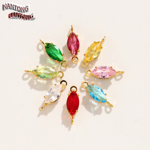Pendentif double en zircon taille marquise de Nantong 3mmx6mm 4mmx8mm 5mmx10mm Accessoires de bijoux DIY - Product Image 2