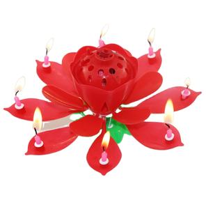 Vente chaude Fantaisie Musical Fête D'<span class=keywords><strong>anniversaire</strong></span> Gâteau Décoration Bougies Rotatives Fleur Lotus Musique Bougies Bars Nouvel An Pâques Ramadan - Product Image 5