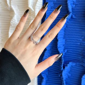 Dylam Charm Fashion Sparkling Zircon Angel Wings for Girls Gift Feather <b>Sterling</b> <b>Silver</b> S925 Wholesale <b>Adjustable</b> <b>Rings</b> - Product Image 4