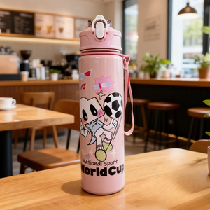 Cartoon 2026 <strong>Football</strong> 750ml Plastic <strong>Water</strong> <strong>Bottle</strong> with Strap Kids' Back to School <strong>Water</strong> Cup with Straw - Product Image 4