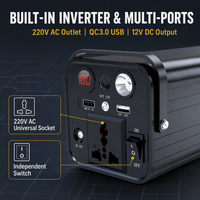 Station d'alimentation portable en alliage d'aluminium pour extérieur, 220V, haute capacité, affichage numérique intelligent, mobile pour la vente de rue et le camping