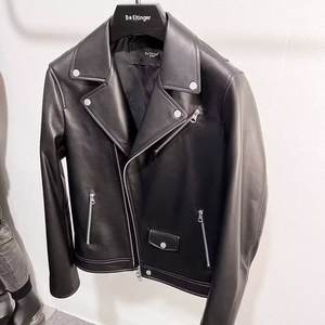 Trendy Brand Cool High-End Pilot PU <strong>Leather</strong> <strong>Jacket</strong> Coat American Street Style Loose Design Zipper for Winter Motorcycle Riding - Product Image 3