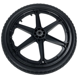 Rueda de espuma de poliuretano sólida sin aire de 20x1.95 pulgadas para carretilla, banda de rodadura firme, capacidad de carga de 80 kg, color gris - Product Image 3