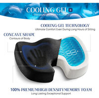 Coussin de chaise de bureau orthopédique antidérapant en mousse à mémoire de forme et gel pour le coccyx, idéal pour les longues sessions et le confort en extérieur